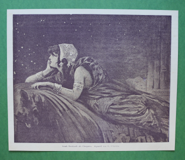 Kunst Druck G Clairin 1890-1900 Sarah Bernhardt als Cleopatra